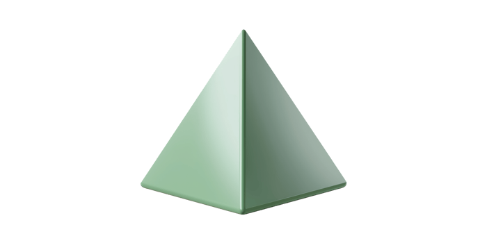 Green Geometric Pyramid. Minimalist Design And Modern Aesthetic Isolated On Transparent Background png