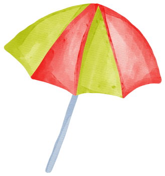 Colorful beach umbrella png