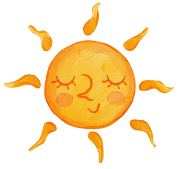 Whimsical sun summer png