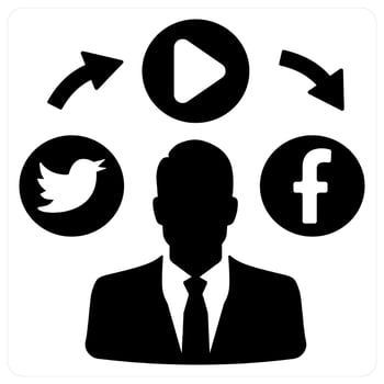Social Media and promotion icon concept in black color vector