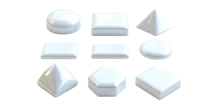 Geometric 3D Shapes Collection. Abstract Design Elements For Creative Projects Isolated On Transparent Background png