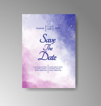 Contemporary wedding design with abstract watercolor washes. vector