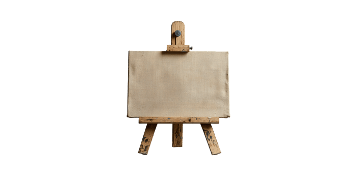 Empty Canvas Wooden Easel. Creative Potential And Artistic Expression Isolated On Transparent Background png