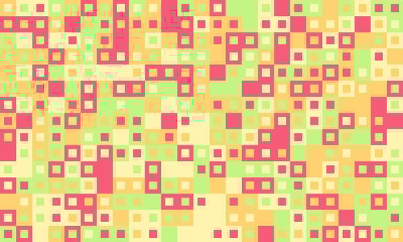 Abstract pastel square mosaic pattern. Vibrant, playful design perfect for website backgrounds, textile prints, or playful branding. Evokes feelings of joy and energy. vector
