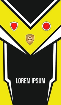 Black and Yellow Sport Jersey Team Uniform. vector