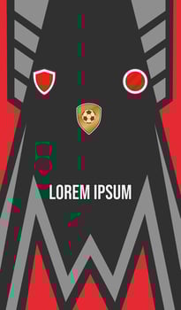Black and Red Sport Jersey Design. vector