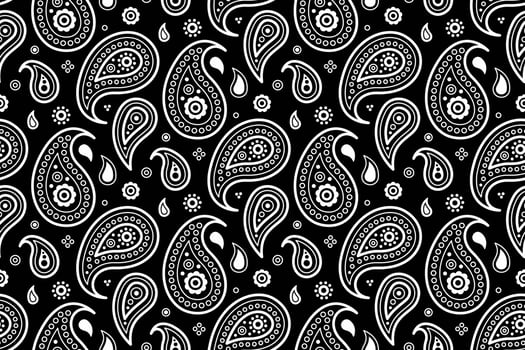 Paisley colors to pattern herbal. Tribal sketch to poster tile. Flowery classic as symmetry silk. vector