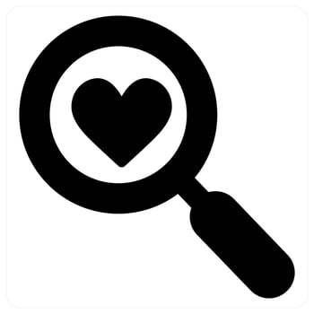 Favorite search and search icon concept in black color vector