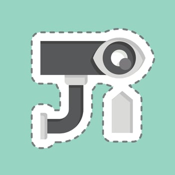 Sticker line cut Electronic Surveillance. related to Home Security symbol vector