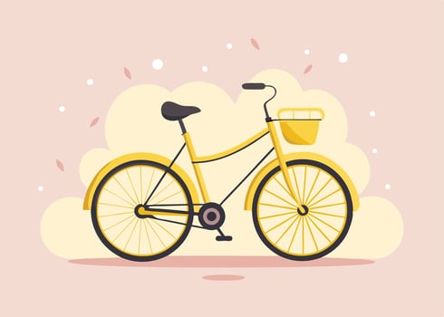 A bicycle with a basket vector