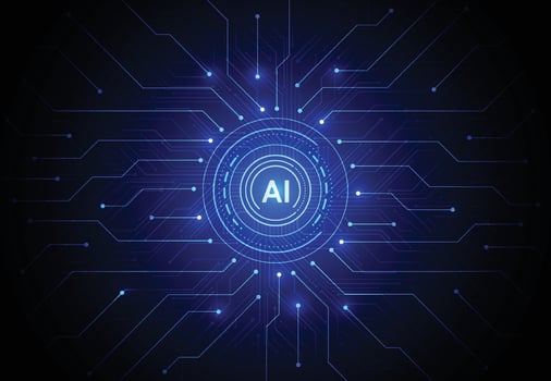 Artificial intelligence circle chipset on circuit board in futuristic concept technology artwork for web, banner, card, cover. illustration vector