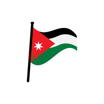 Jordan national flag waving.Independence Day and Republic Day vector