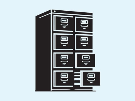 Silhouette of a File Cabinet vector