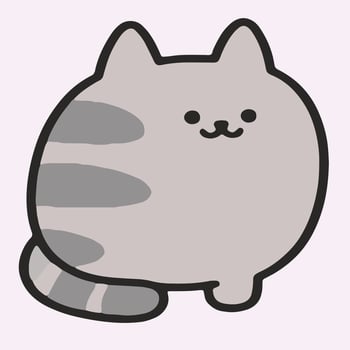 Cute Cartoon Illustration of a Gray Cat with Striped Tail vector