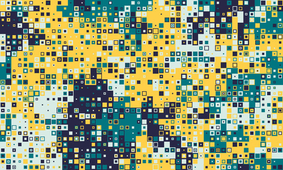 Vibrant abstract mosaic of colorful squares. Perfect for backgrounds, website designs, or textile prints. This dynamic, pixelated texture evokes feelings of energy and innovation. vector