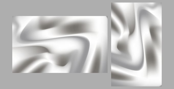Minimalist Fabric Liquid Soft Black and Silver Satin Waves Luxury Background, Smooth Gradient Modern Art presentation or mobile wallpaper Design vector