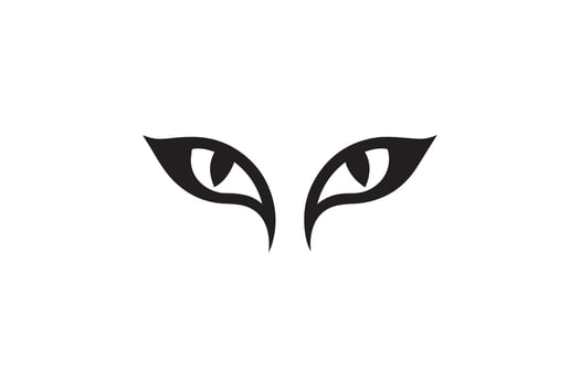 A black and white image of a cat's eye vector