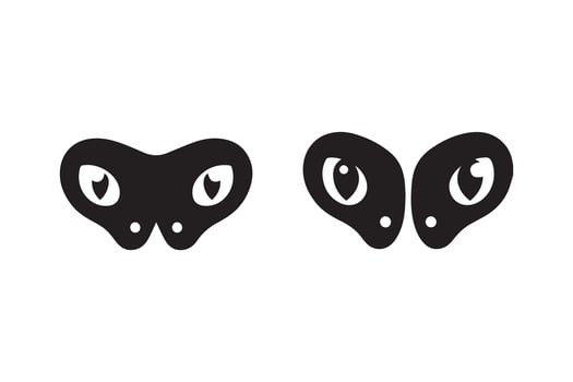 Two black and white eyes with black eyes on them vector