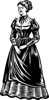 Vintage gown illustration in vintage style vector