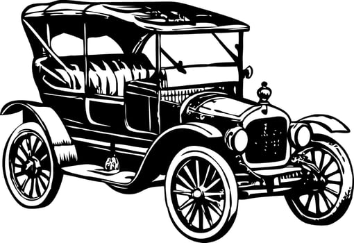 Model T illustration in vintage style vector
