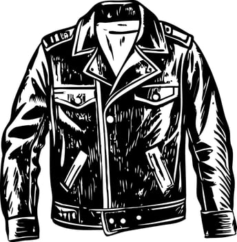 Leather jacket illustration in vintage style vector