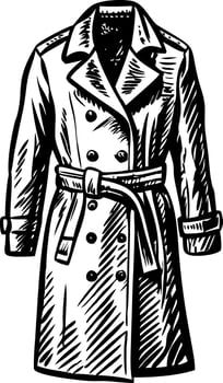 Vintage style illustration showing a overcoat vector
