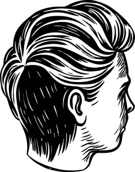 A vintage style illustration of slicked hair vector