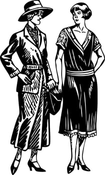 Street fashion illustration in vintage style vector