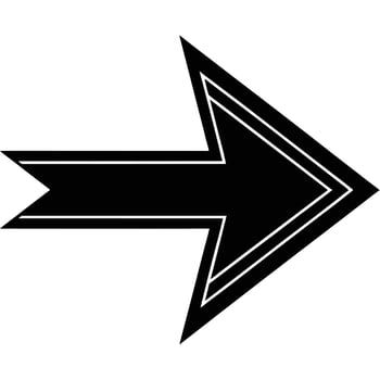 Bold Black Double-Lined Right Arrow Graphic Design Element vector
