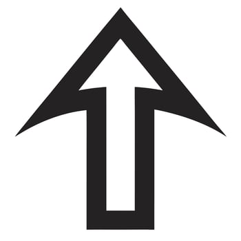 Bold Black Upward Arrow Graphic Design Element vector