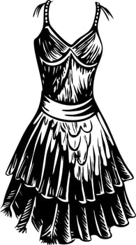 Dance dress illustration in vintage style vector