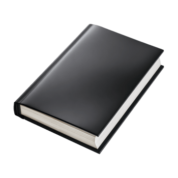 Closed Dark Hardcover Book With Blank Pages On Transparent Background png