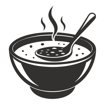 Steaming Bowl of Soup with Spoon Comfort Food Illustration vector