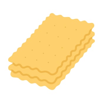 Flat cartoon of lasagna pasta sheets. Cute illustration of traditional Italian pasta. vector