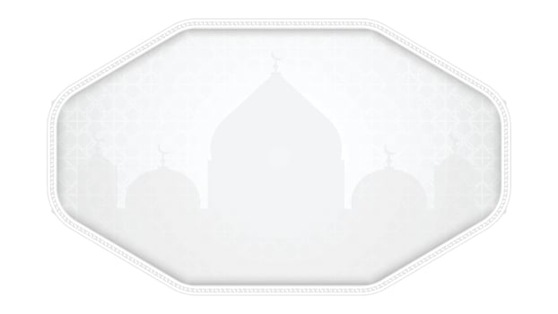 Arabic Islamic Elegant White Background with Mosque Silhouette and Geometric Patterns vector