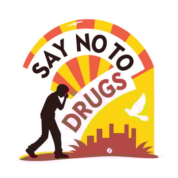 Say No To Drugs Anti Drug Campaign Poster Design vector