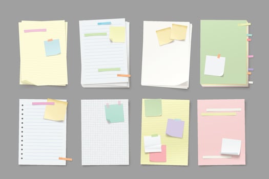 paper lists with a lot of stickers vector