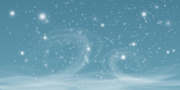 A Winter Blizzard featuring Sparkling Snowflakes set against a Serene Blue Sky during a peaceful evening vector