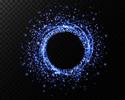 A beautiful Blue Sparkling Circle featuring a mesmerizing Glittering Particles Effect that dazzles the eye vector