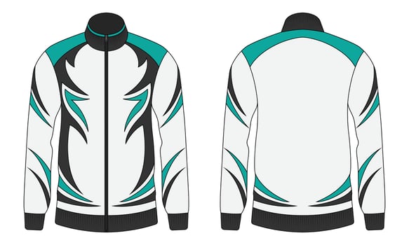 Racing jacket mockup front and back view vector