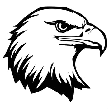 Eagle head silhouette vector