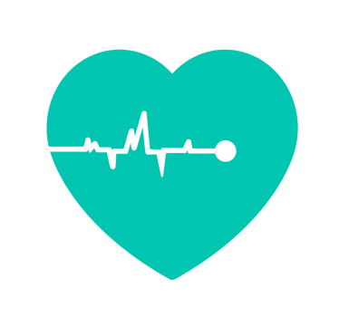 Teal Heart with Heartbeat Line Illustration. Simple Medical Icon. Minimalist Design for Cardiology or Health. Isolated Illustration. png