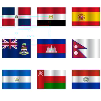 Flags of world sovereign states on a white background vector