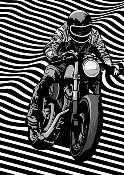 old motorbike born to ride idea logo design vector