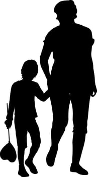 Silhouette happy family on a white background vector