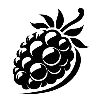 Juicy Blackberry Fruit Line Drawing vector