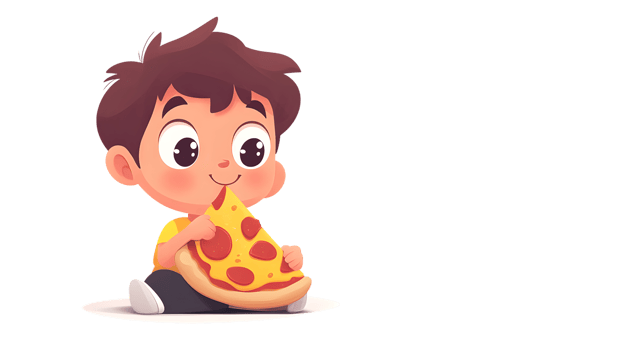 A cheerful child enjoying a slice of pizza perfect for food and lifestyle concepts png