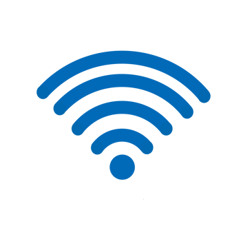 blue wifi icon on transparent background png