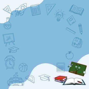 The blue and white background with school elements is perfect for back to school celebrations. vector