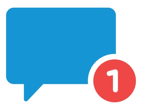 Chat notification flat icon isolated on white background. vector